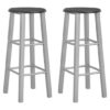 Adelia Black Wooden Bar Stools With Steel Frame In A Pair