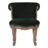 Cuzco Velvet Accent Chair In Emerald Green And Sunbleach