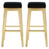 Fafnir Black Velvet Bar Stool With Gold Steel Legs In A Pair