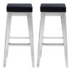 Fafnir Black Velvet Bar Stool With Silver Steel Legs In A Pair