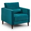 Hiltraud Fabric Armchair In Plush Teal