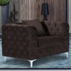 Mills Malta Plush Velour Fabric Armchair In Mushroom