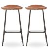 Santorini Natural Wooden Bar Stools In A Pair