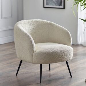 Gary Fabric Accent Chair In Ivory