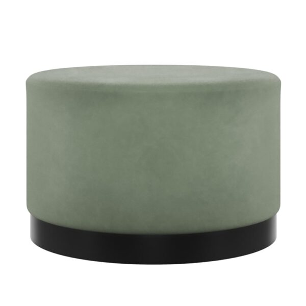 Lara Velvet Pouffe Large With Black Base In Green