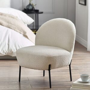 Lemoore Fabric Accent Bedroom Chair In Ivory