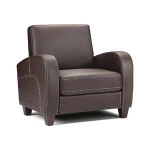 Varali Faux Leather Armchair In Chestnut